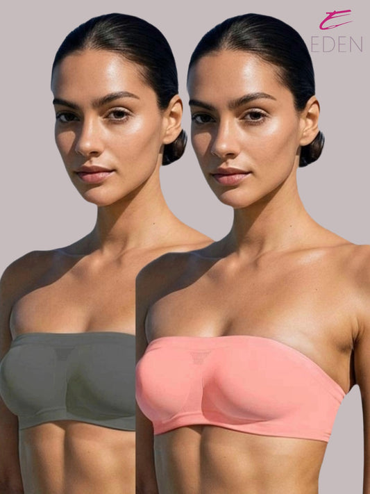 Women's Non Padded Non-Wired Full Coverage Nylon Spandex seamless Tube Bra