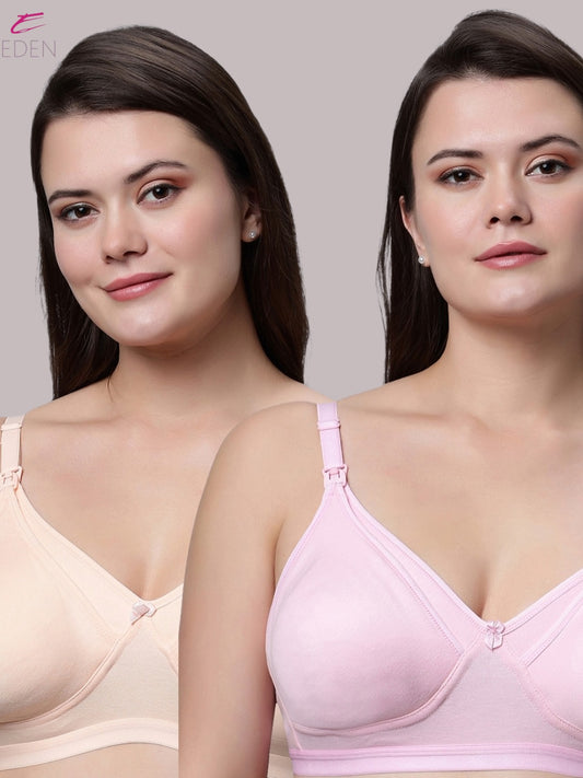 Non Wired, Non-padded ,Full Coverage, Maternity Bra, Skin-Pink