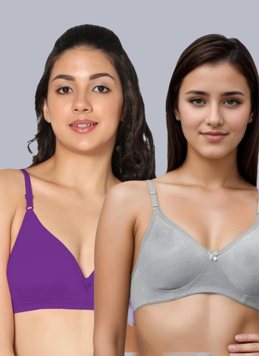 Eden02 Non Padded Medium Coverage Bra (Pack of 2)
