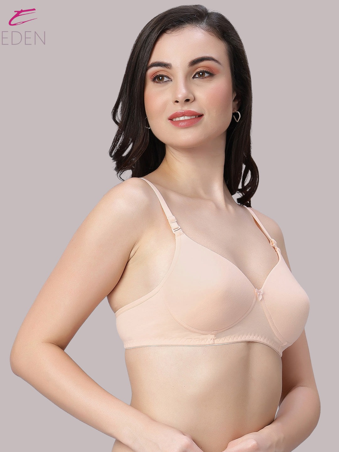 Wirefree ,Padded ,Plus Size, pc interlock, Medium Coverage, Tshirt Bra,Skin