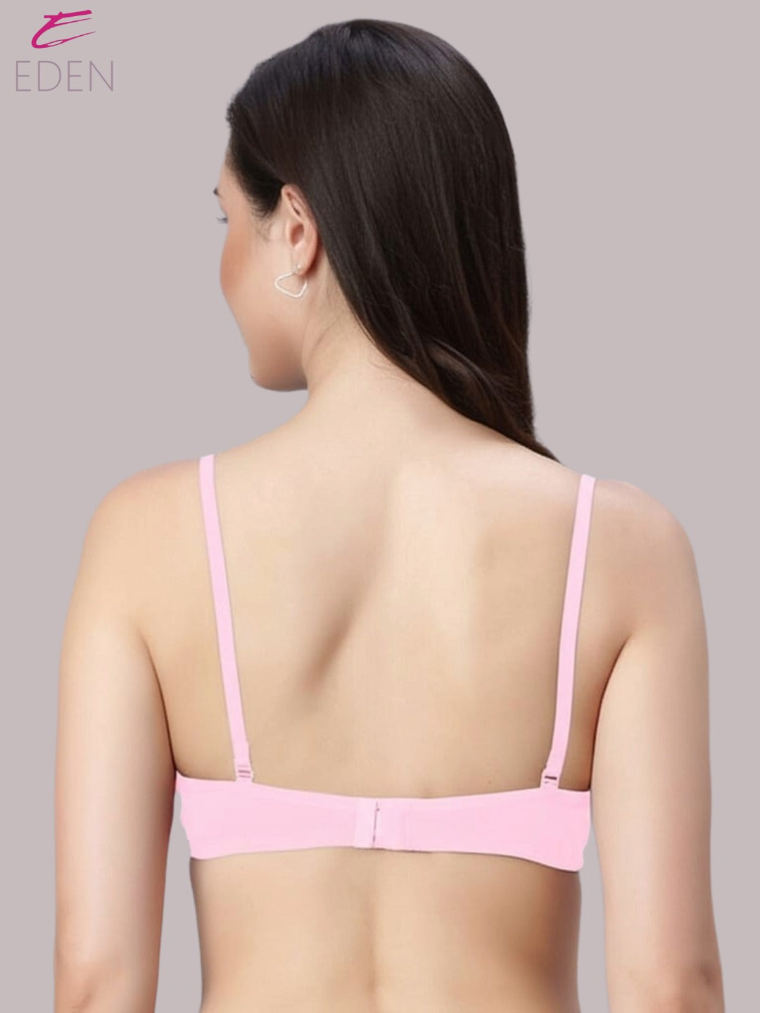 Wirefree ,Padded ,Plus Size, pc interlock, Medium Coverage, Tshirt Bra,Pink