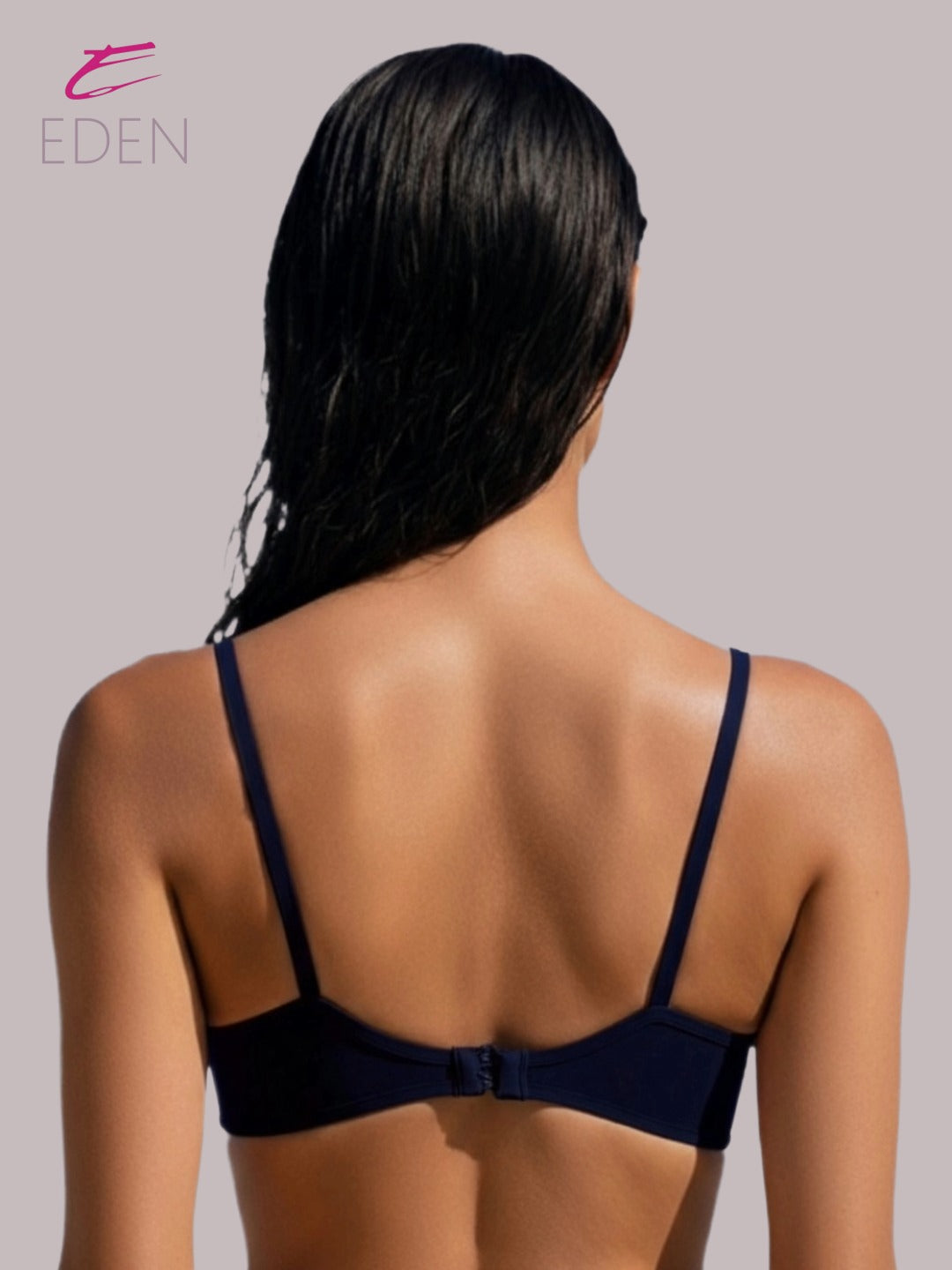 Wirefree ,Non Padded, Cotton ,Medium Coverage, Tshirt Bra ,Navyblue