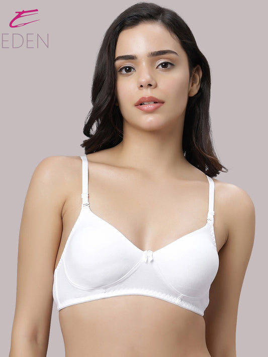 Non Padded, Plus Size, Full Coverage ,Everyday Bra ,T-shirt Bra,White