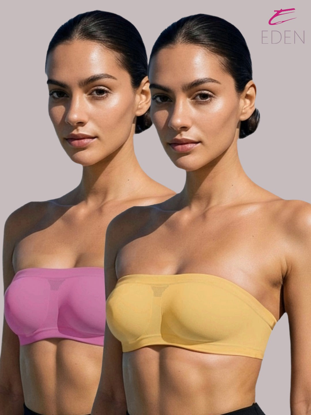 Non Padded, Non-Wired, Simply Soft, Strapless , Seamless, Bandeau Bra ,Slip On ,Nylon,Onionpink,Skin