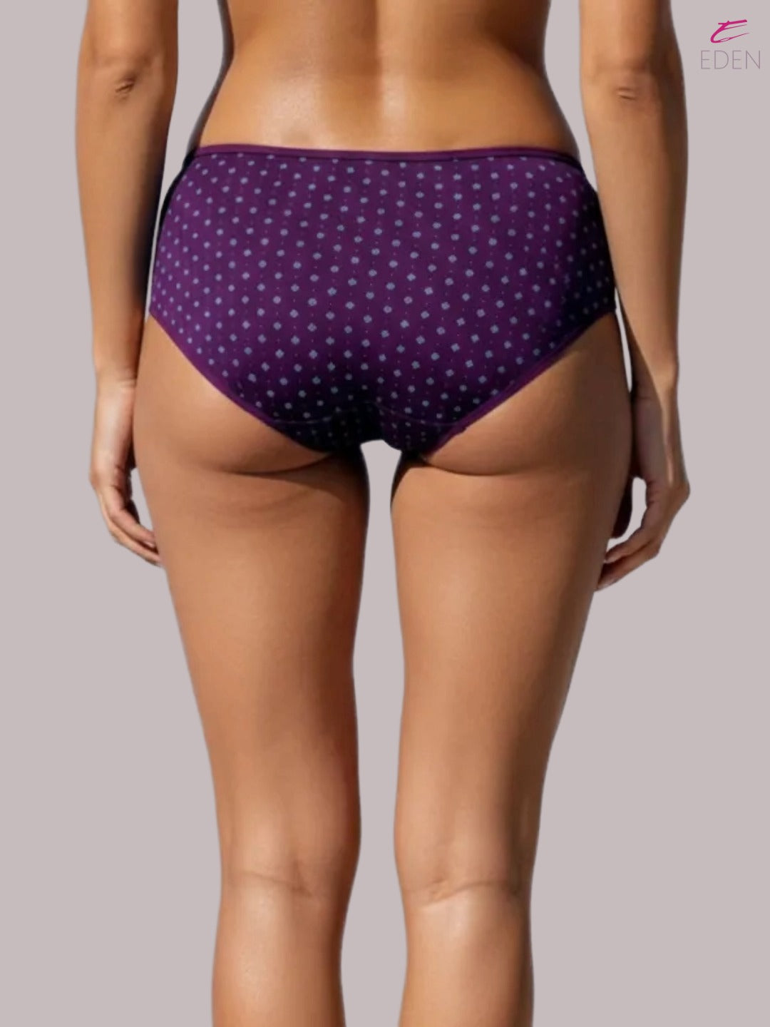 High Rise,Full Coverage,Hipster, Printed Panty, Outer Elastic,Wine