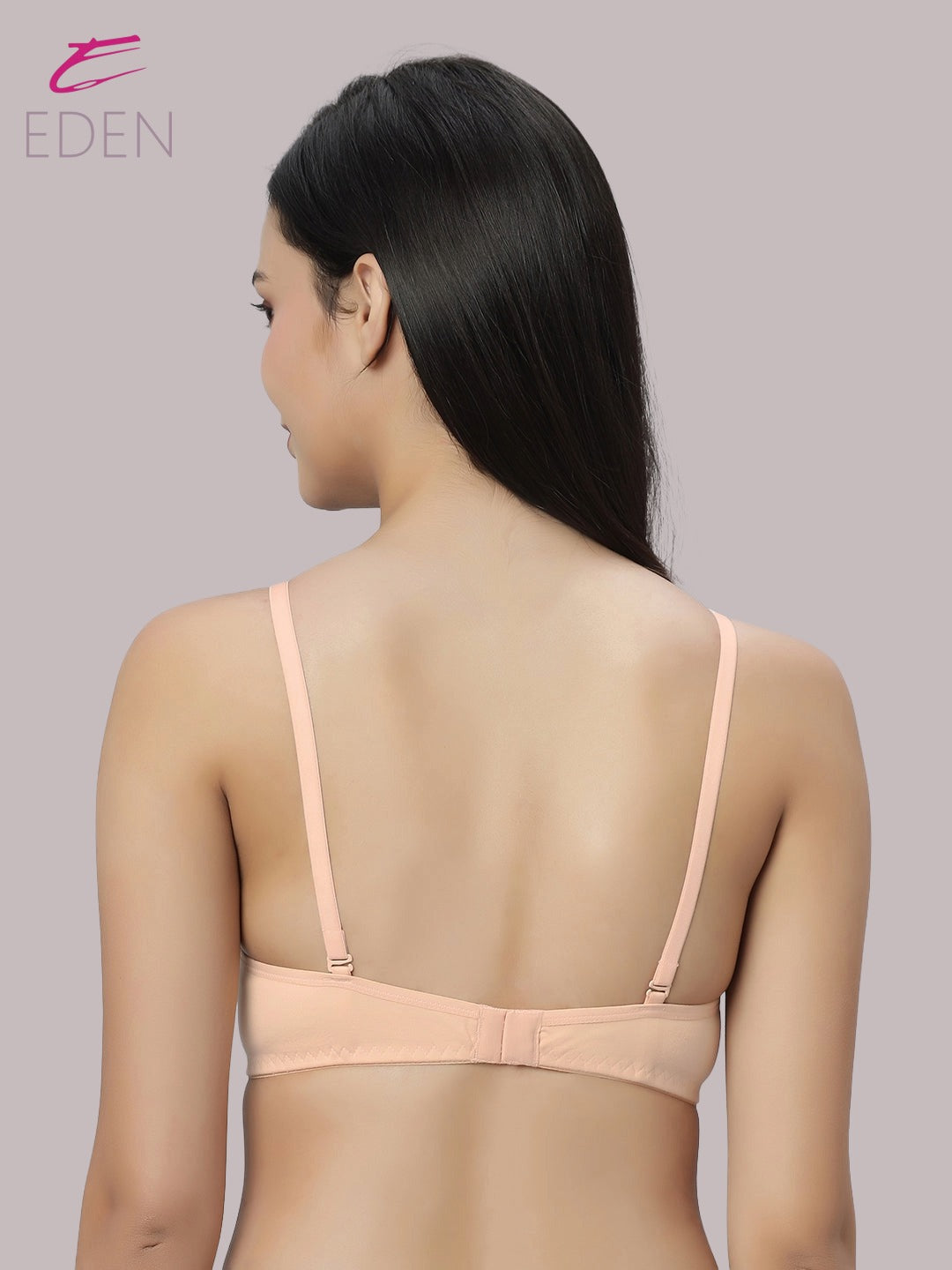 Lightly Padded, Non-Wired ,Simply Soft, T-Shirt Bra,Peach