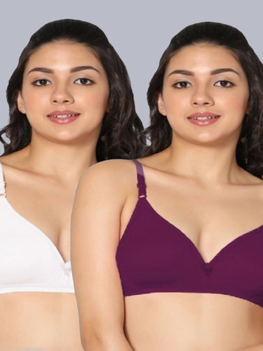 Eden02 Non Padded Medium Coverage Bra (Pack of 2)