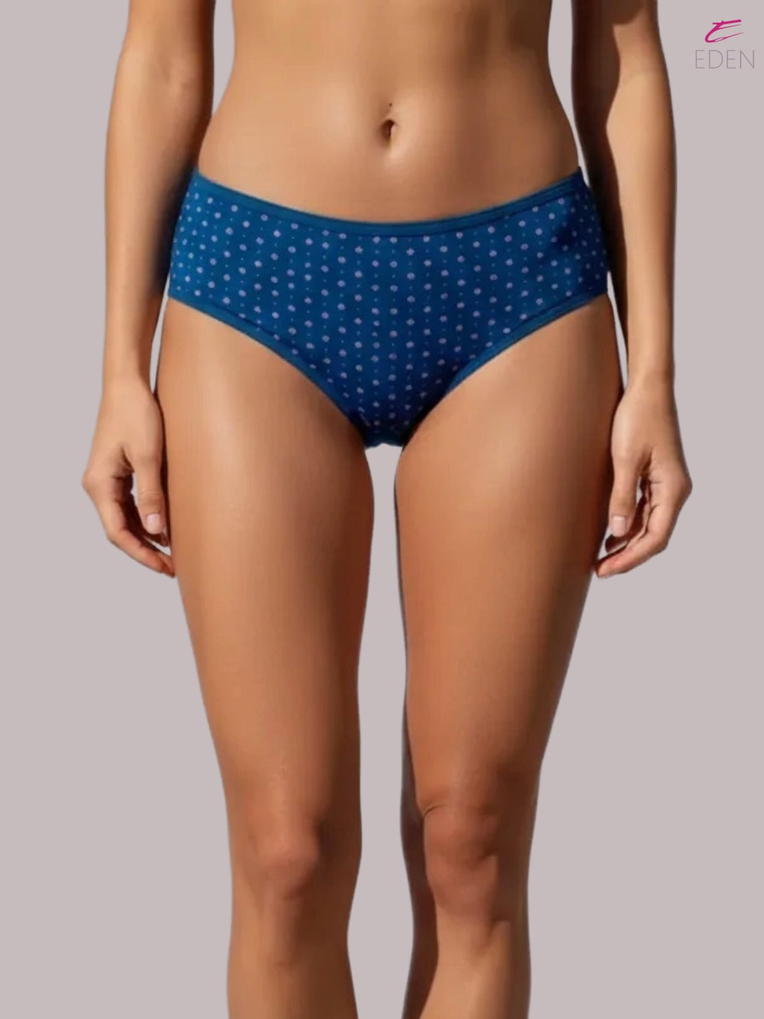High Rise,Full Coverage,Hipster, Printed Panty, Outer Elastic,Blue