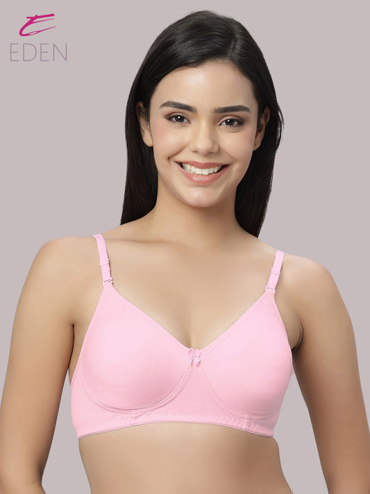 Lightly Padded, Non-Wired ,Simply Soft, T-Shirt Bra,Pink