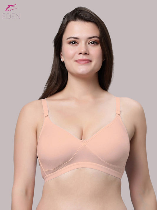 Non Padded, Plus Size, Super Combed, Cotton Stretch, Full Coverage ,Everyday Bra,Skin