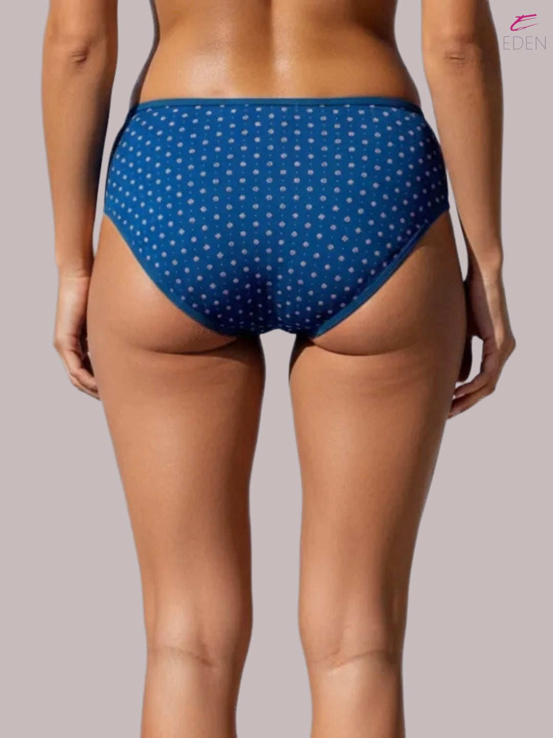 High Rise,Full Coverage,Hipster, Printed Panty, Outer Elastic,Blue