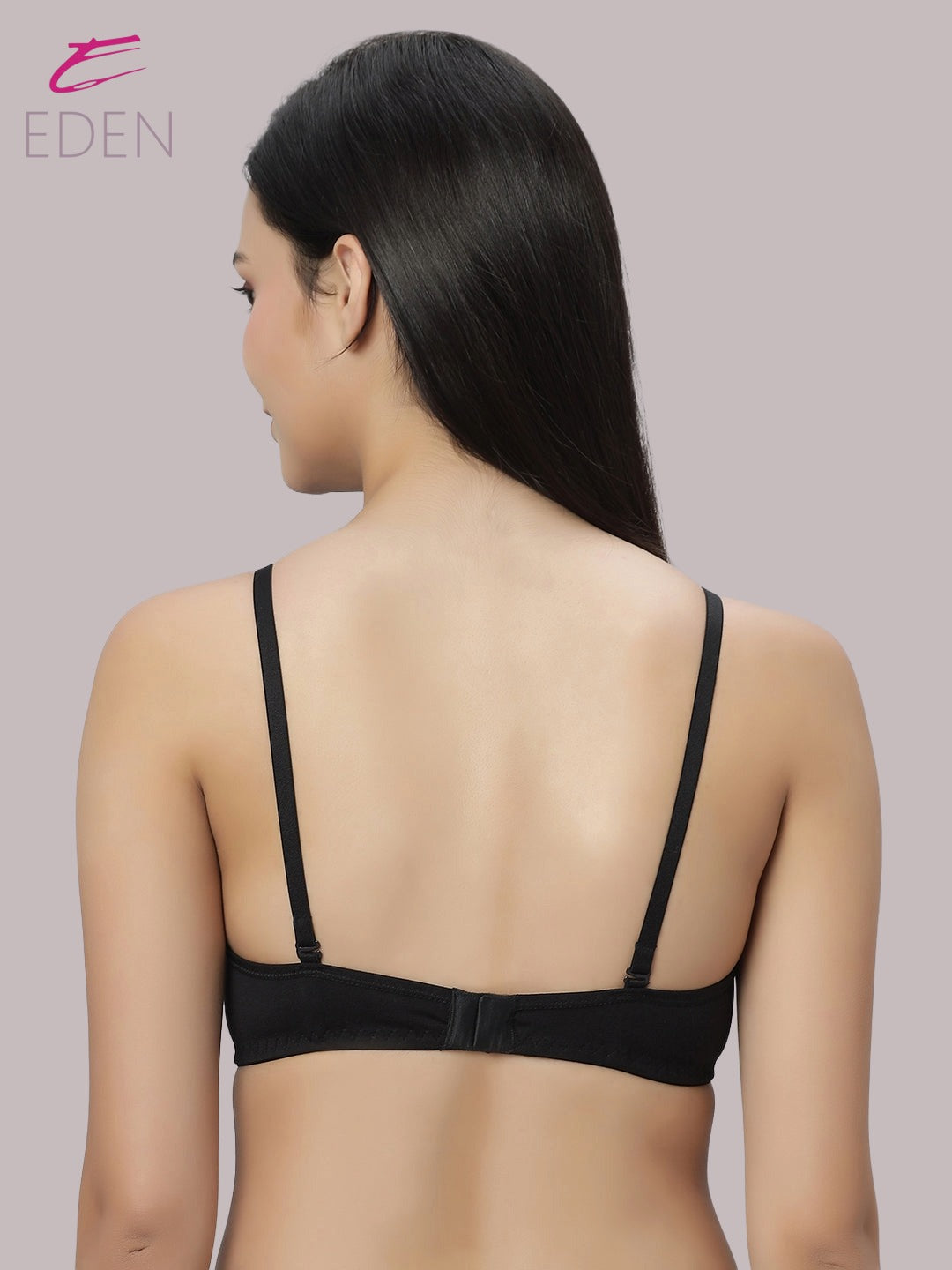 Lightly Padded, Non-Wired ,Simply Soft, T-Shirt Bra,Black