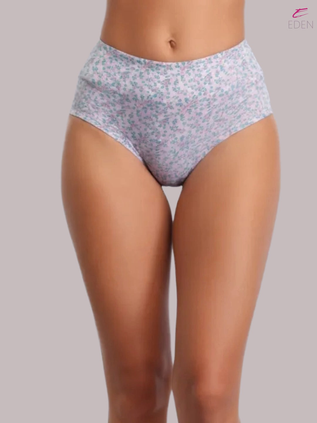 High Rise,Full Coverage,Tummy Tucker, Printed Panty, Inner Elastic,Broad Band,Lilac Green