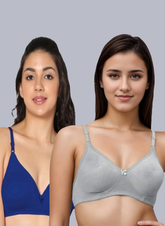 Eden02 Non Padded Medium Coverage Bra (Pack of 2)