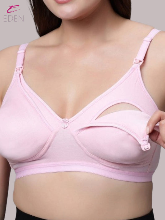 Non Wired, Non-padded ,Full Coverage, Maternity Bra, Pink
