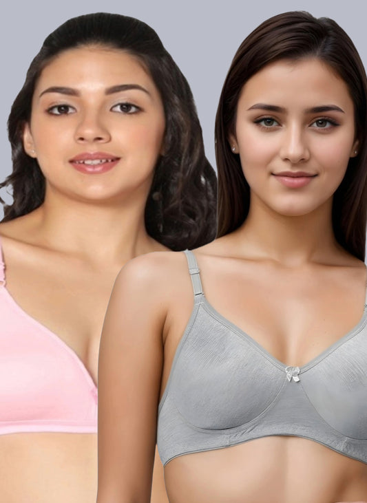 Eden02 Non Padded Medium Coverage Bra (Pack of 2)