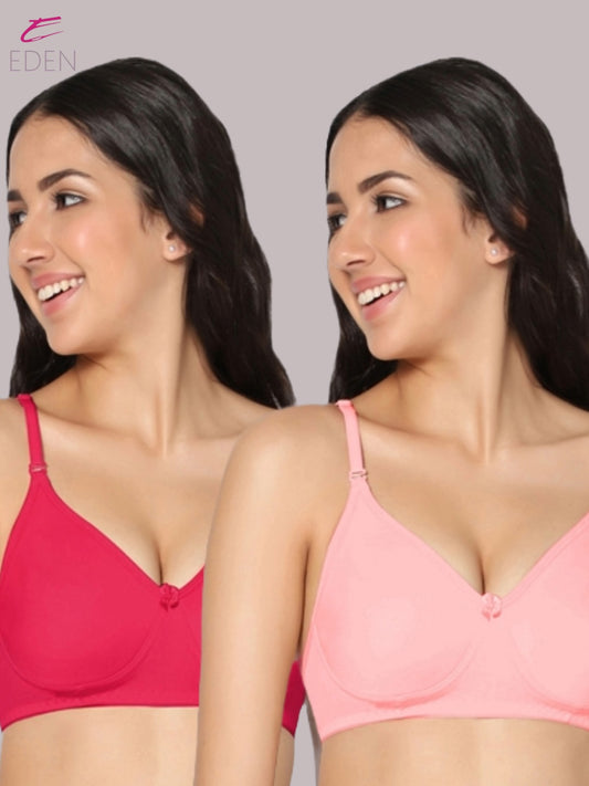 Lightly Padded, Non-Wired, Simply Soft, T-Shirt Bra ,Magenta-Pink