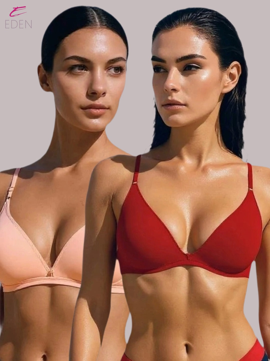 Wirefree, Non Padded, Cotton, Medium Coverage, Tshirt Bra ,Peach-Red