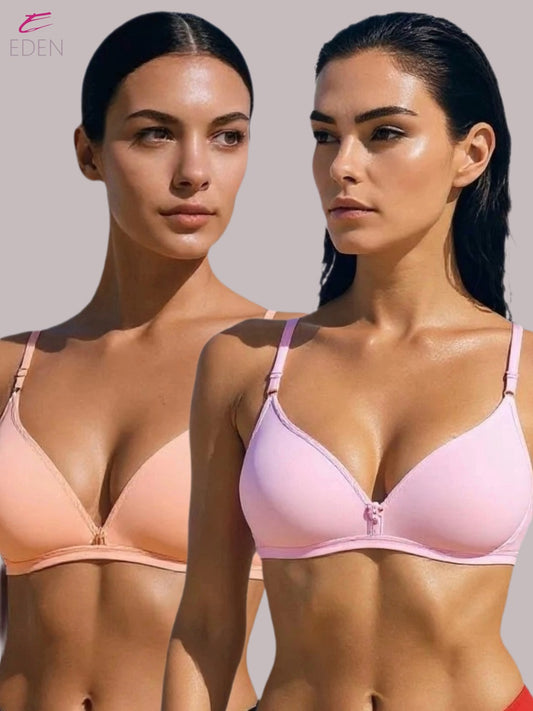 Wirefree, Non Padded, Cotton, Medium Coverage, Tshirt Bra ,Peach-Pink