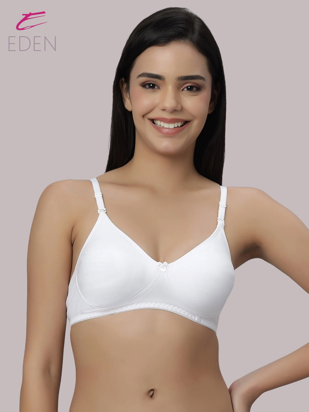 Lightly Padded, Non-Wired ,Simply Soft, T-Shirt Bra,white