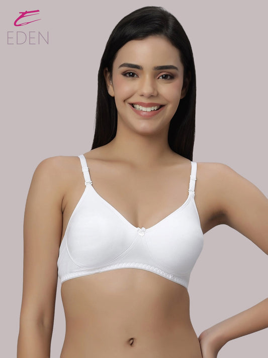 Lightly Padded, Non-Wired ,Simply Soft, T-Shirt Bra,white