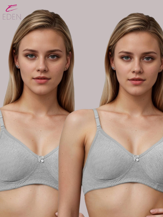 Lightly Padded, Non-Wired, Simply Soft, T-Shirt Bra ,Grey