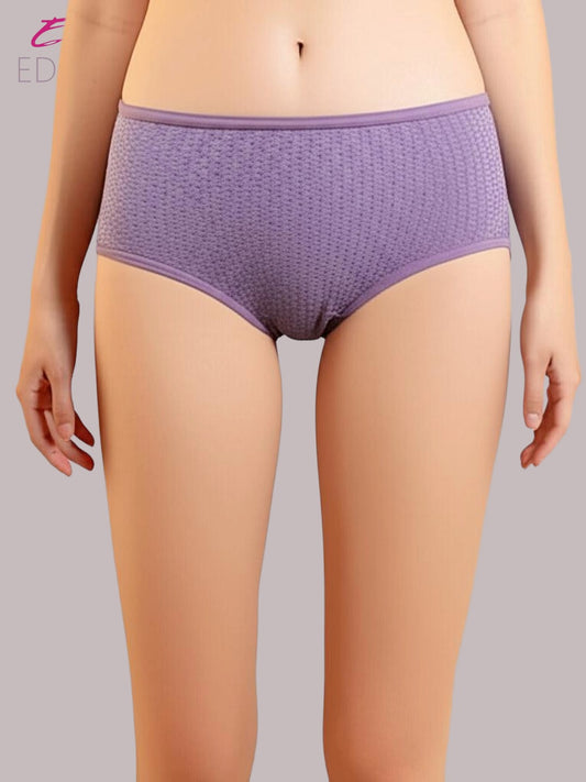 Medium Rise, Full Coverage ,HipsterPant,y outer Elastic ,Levander