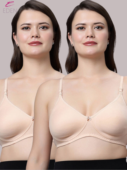 Non Padded, Plus Size, Super Combed,Cotton Stretch, Full Coverage ,Everyday Bra ,Skin