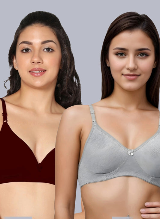 Eden02 Non Padded Medium Coverage Bra (Pack of 2)