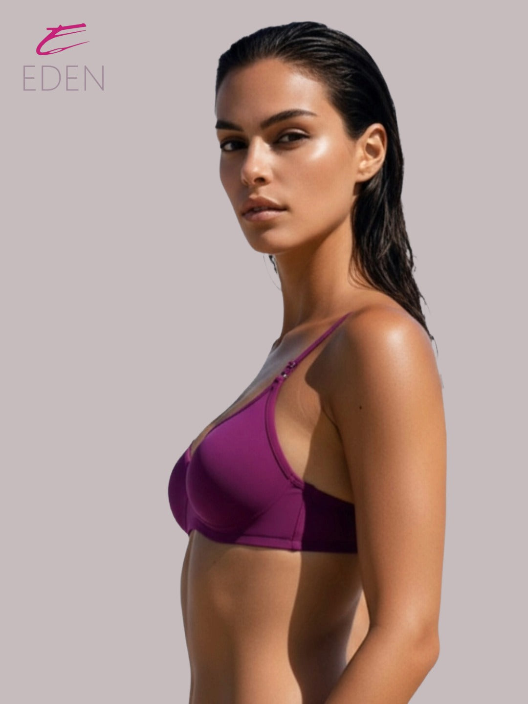 Wirefree ,Non Padded, Cotton ,Medium Coverage, Tshirt Bra ,Wine