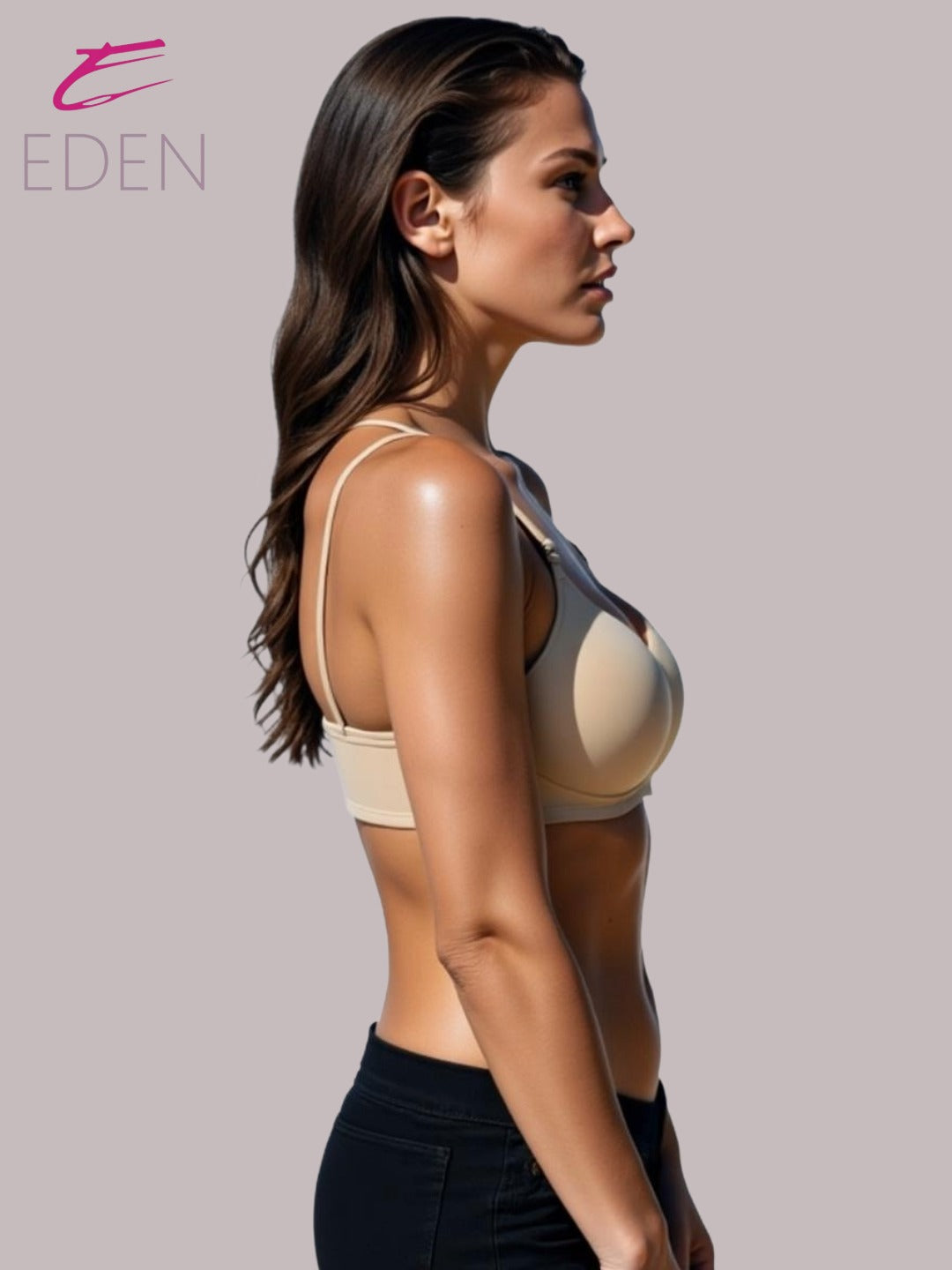Padded, Non-Wired, Medium Coverage, Soft Cups, Invisi Neckline, polyamide, T-Shirt Bra, Beige