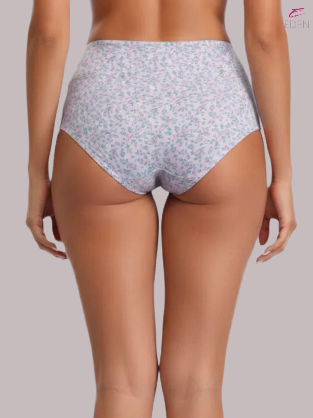 High Rise,Full Coverage,Tummy Tucker, Printed Panty, Inner Elastic,Broad Band,Lilac Green
