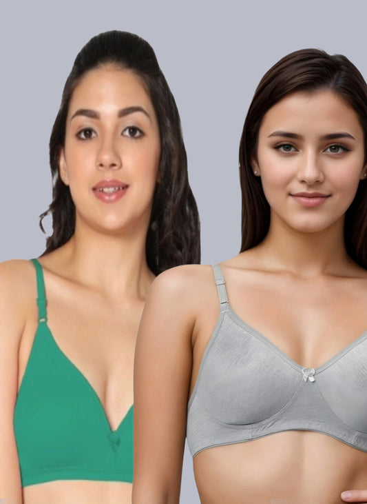 Eden02 Non Padded Medium Coverage Bra (Pack of 2)