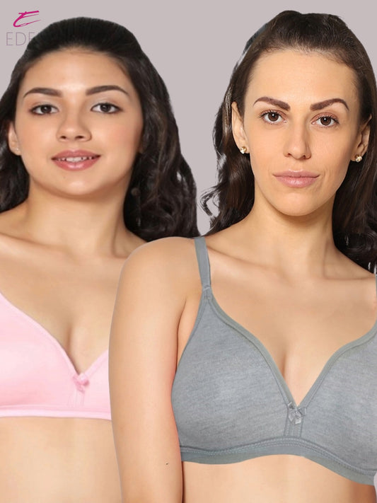 Wirefree, Non Padded, Cotton, Medium Coverage ,Tshirt Bra,Mgrey