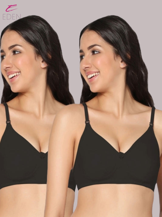 Lightly Padded, Non-Wired, Simply Soft, T-Shirt Bra ,Black