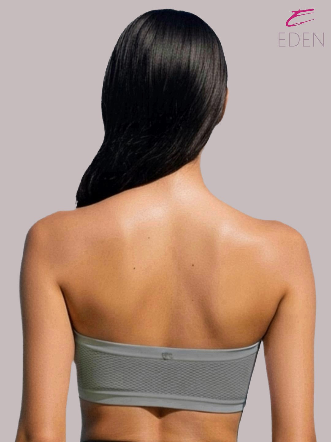 Non Padded, Non-Wired, Simply Soft, Strapless , Seamless, Bandeau Bra ,Slip On ,Nylon,Grey