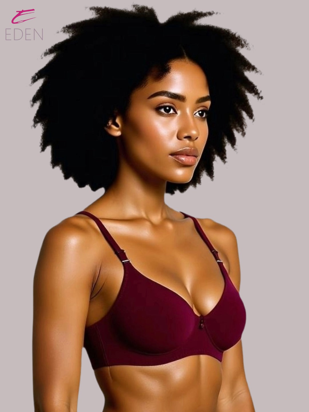 Wirefree ,Non Padded, Cotton ,Medium Coverage, Tshirt Bra ,Maroon