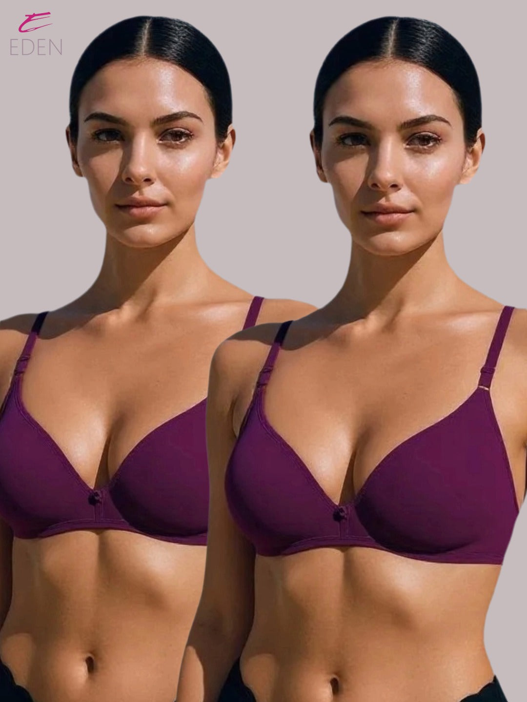 Wirefree, Non Padded, Cotton ,Medium Coverage ,Tshirt Bra,Wine