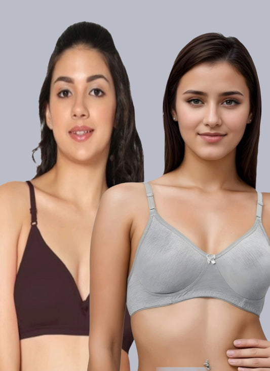 Eden02 Non Padded Medium Coverage Bra (Pack of 2)