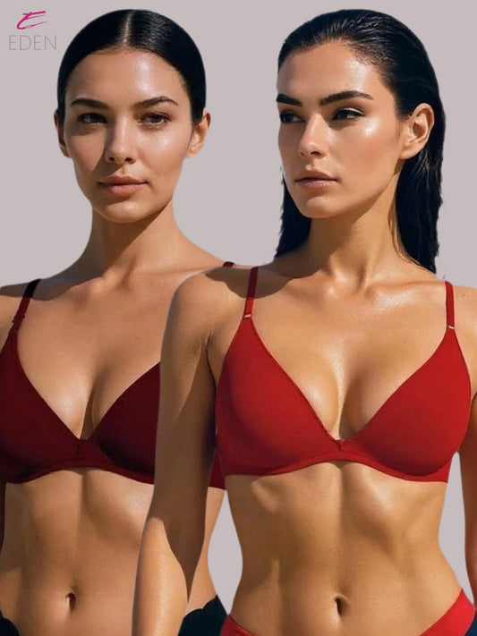 Wirefree, Non Padded, Cotton, Medium Coverage, Tshirt Bra ,Maroon-Red
