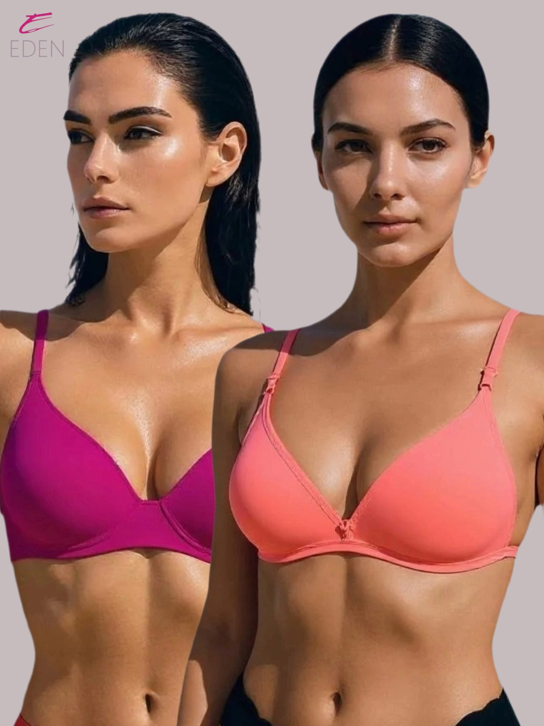 Wirefree, Non Padded, Cotton, Medium Coverage, Tshirt Bra ,Tomato-Magenta