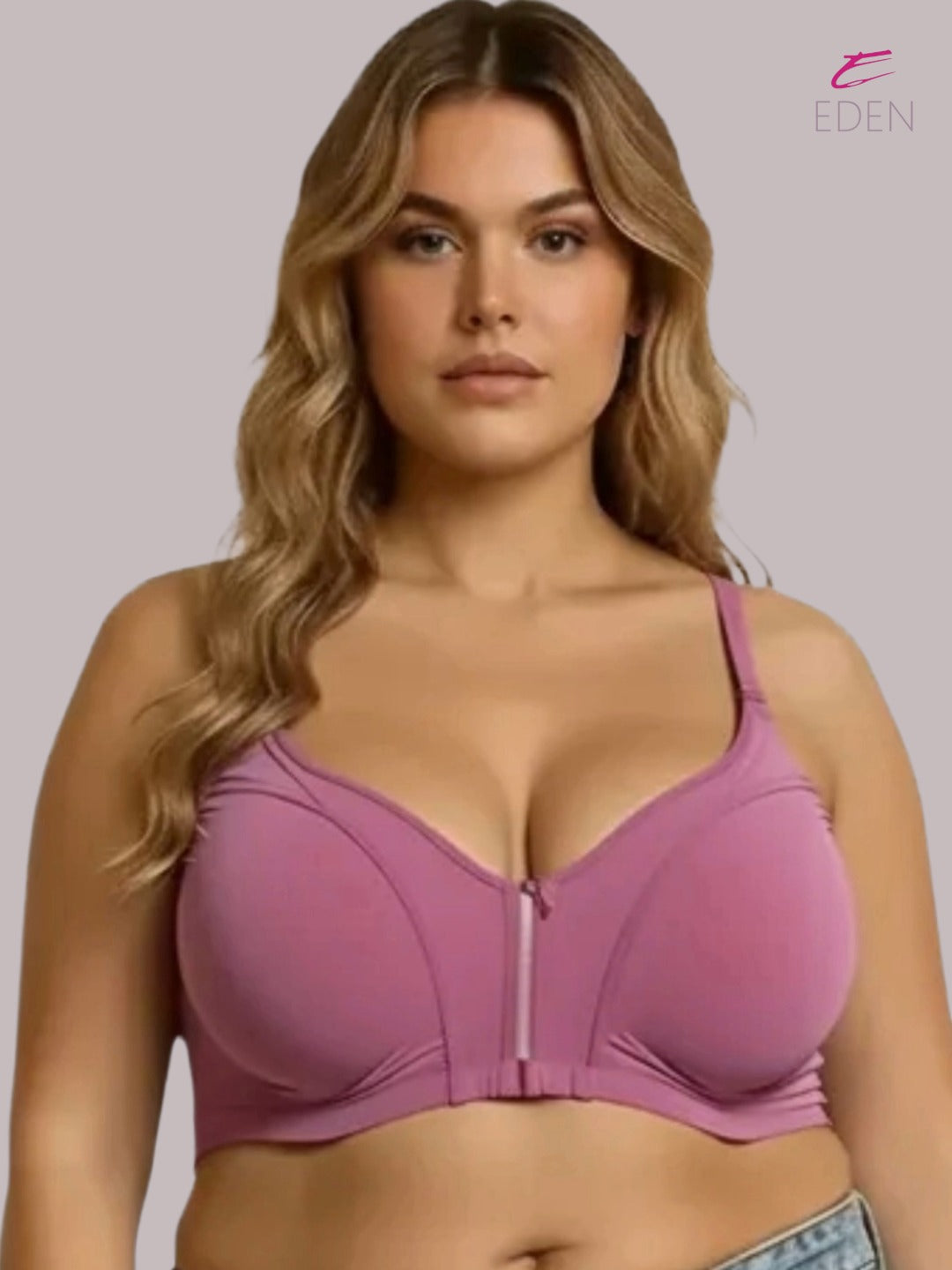 Eden,Plus Size ,Minimizer Bra ,Full Coverage ,Nonwired, Non Padded ,super support ,lacy bra,Mauvepink