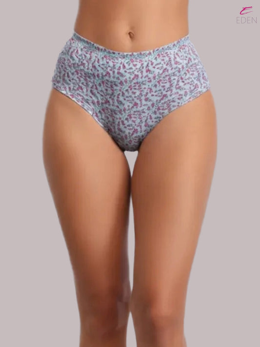 High Rise,Full Coverage,Tummy Tucker, Printed Panty, Inner Elastic,Broad Band,Lilac Lavender