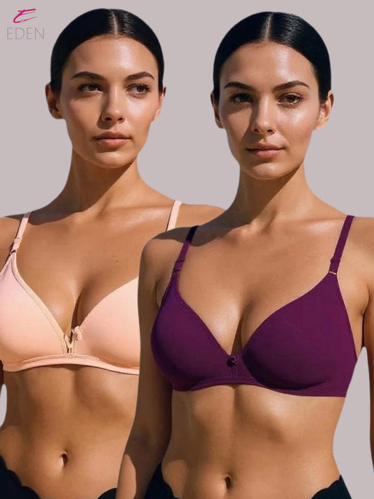 Wirefree, Non Padded, Cotton, Medium Coverage, Tshirt Bra ,Skin-Wine