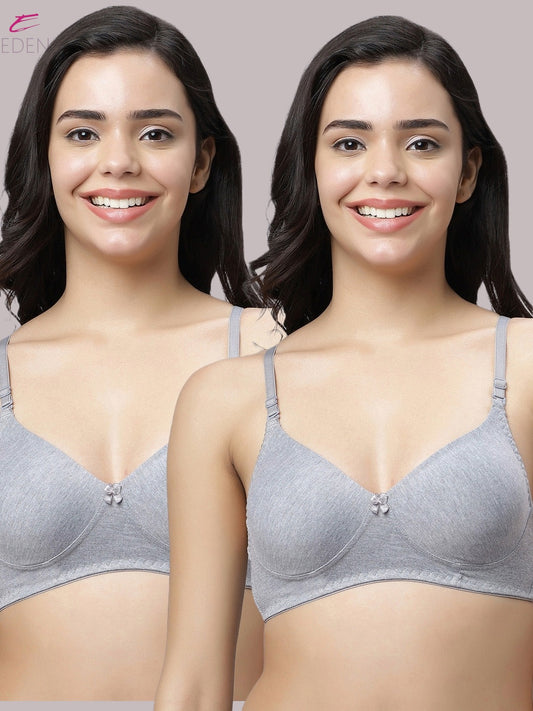 Non Padded, Plus Size, Full Coverage ,Everyday Bra ,T-shirt Bra,Grey