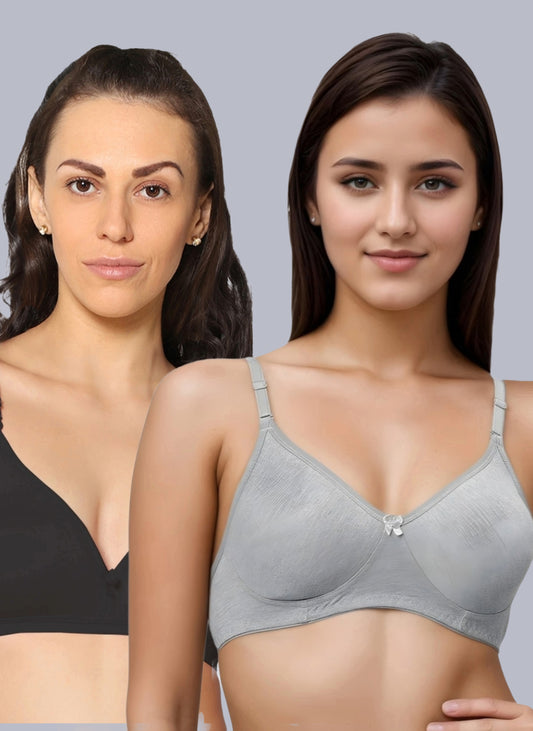 Eden02 Non Padded Medium Coverage Bra (Pack of 2)