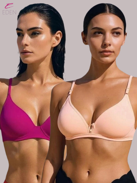 Wirefree, Non Padded, Cotton, Medium Coverage, Tshirt Bra ,Magenta-Skin