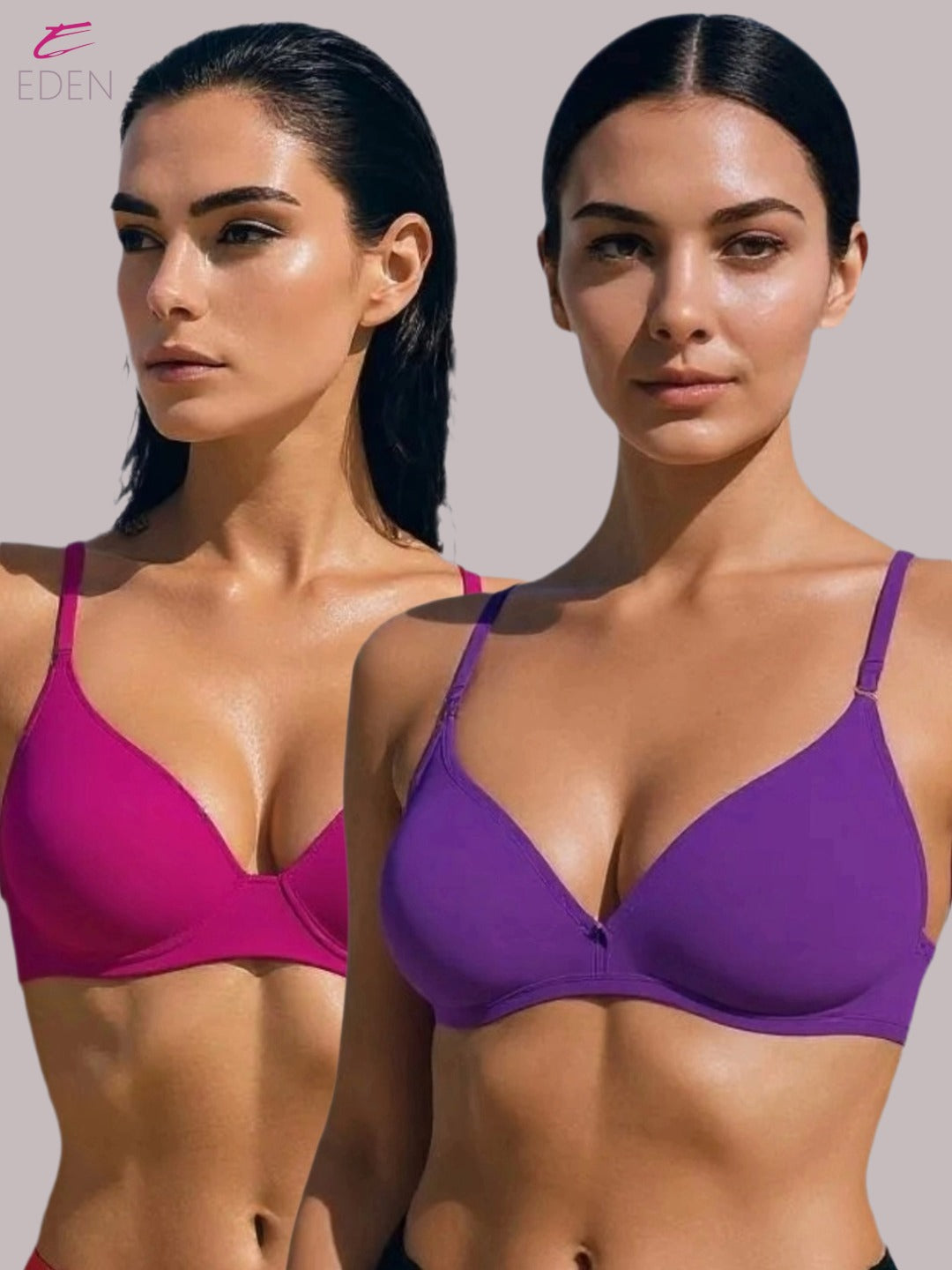 Wirefree, Non Padded, Cotton, Medium Coverage, Tshirt Bra ,Magenta-Purple