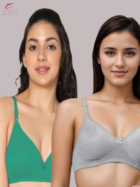 Wirefree Non Padded Cotton Medium Coverage Tshirt Bra Eden 02