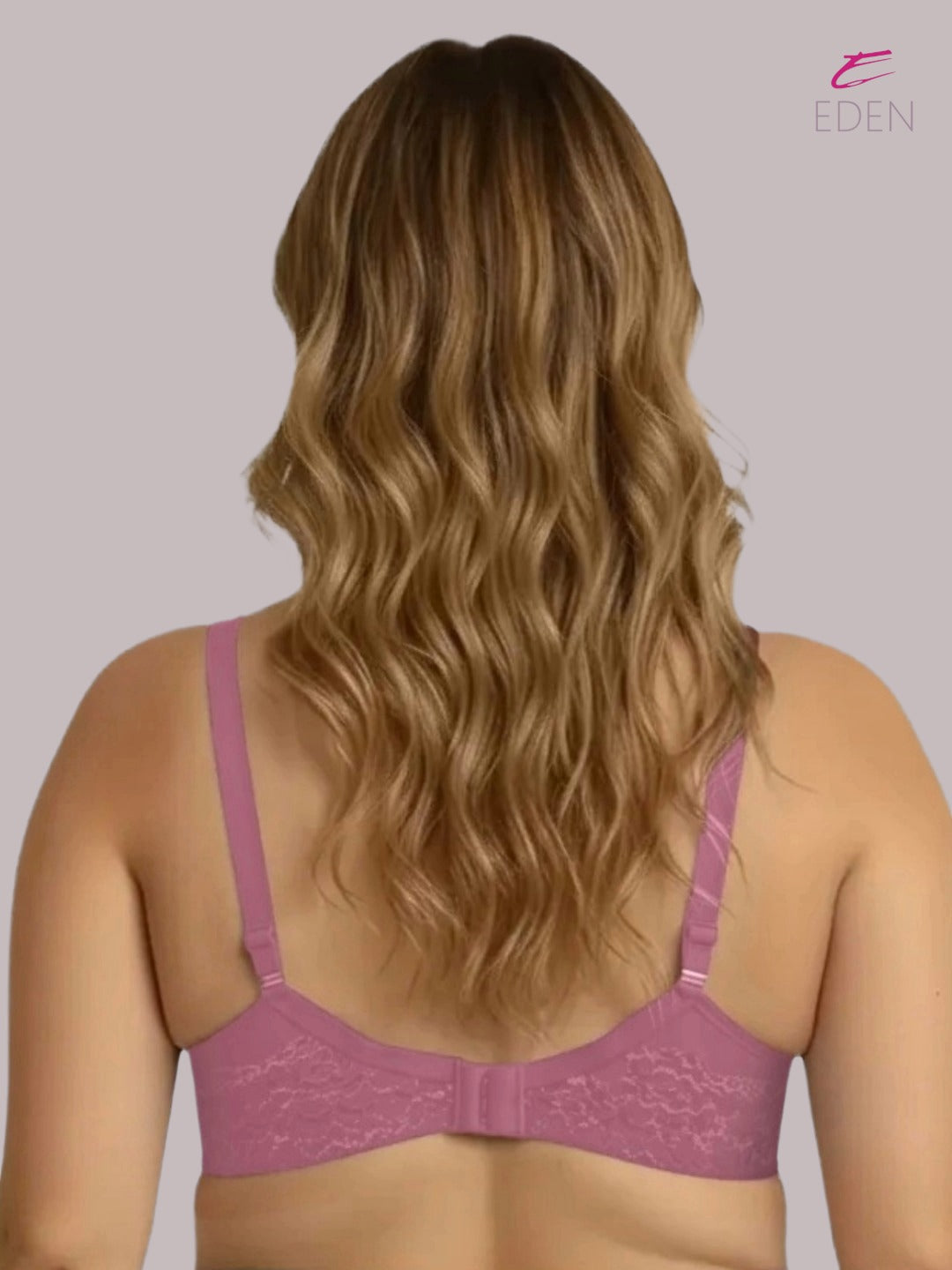 Eden,Plus Size ,Minimizer Bra ,Full Coverage ,Nonwired, Non Padded ,super support ,lacy bra,Mauvepink